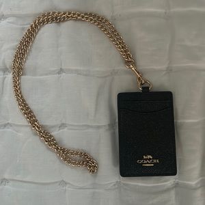 Coach cardholder with lanyard chain